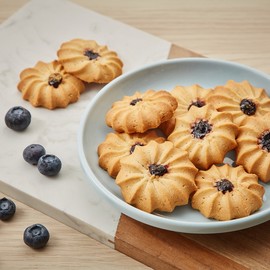 【艾薇手工坊】西點餅乾-藍莓小花曲奇餅乾 90g (袋裝)