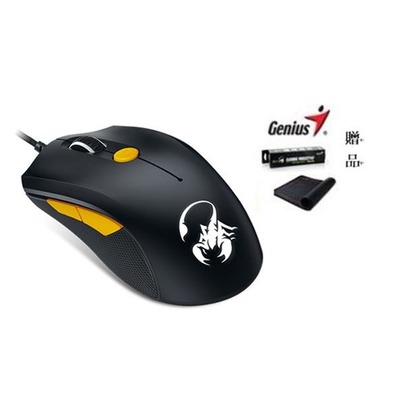 (特惠價) / Genius GX Gaming M6-600 電競光學有線滑鼠-黑x橘側鍵(附贈電競鼠墊)