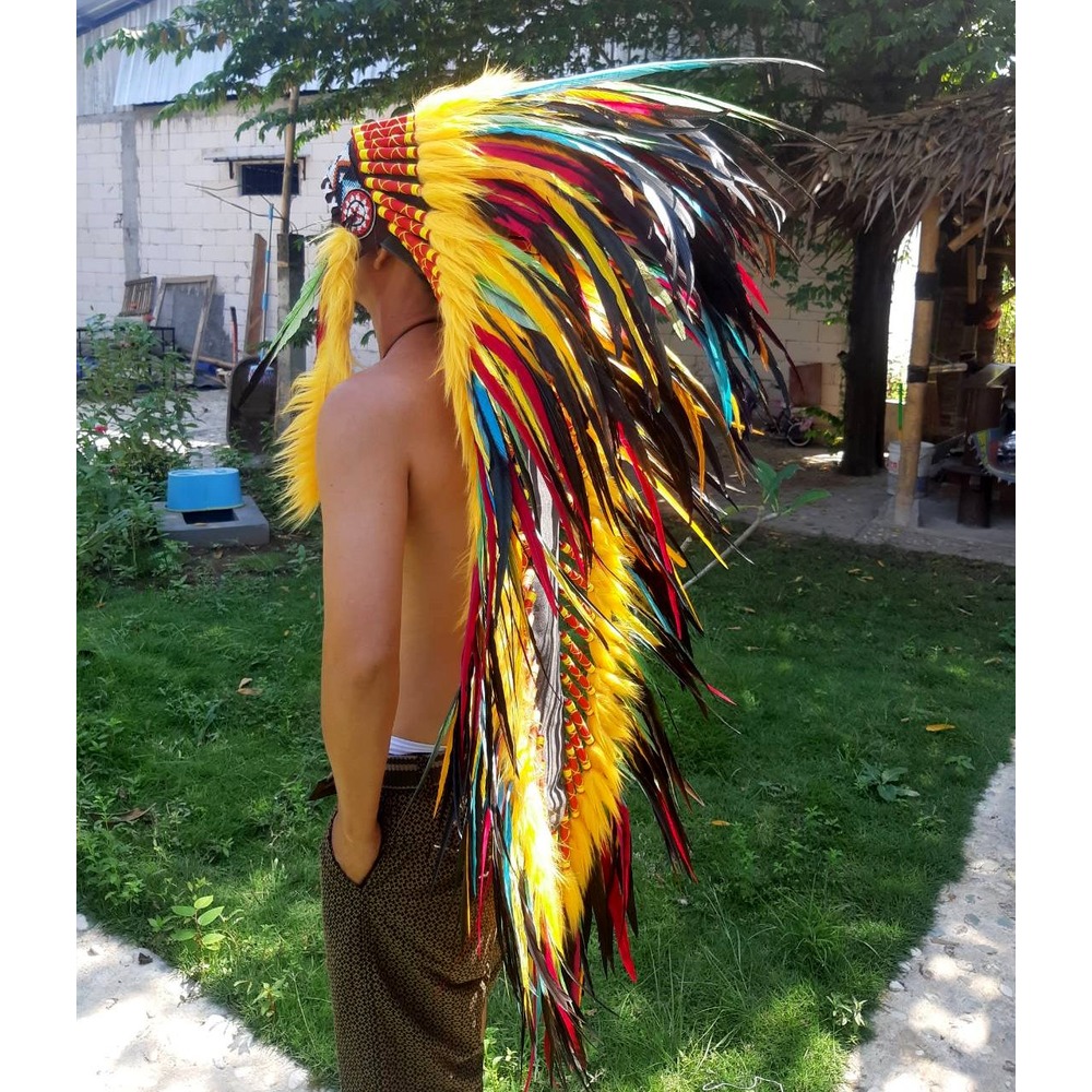 酋長帽 走秀舞台表演印第安頭飾 羽毛飾品拍照派對寫真道具各種節慶 Warbonnet Headdress Hat
