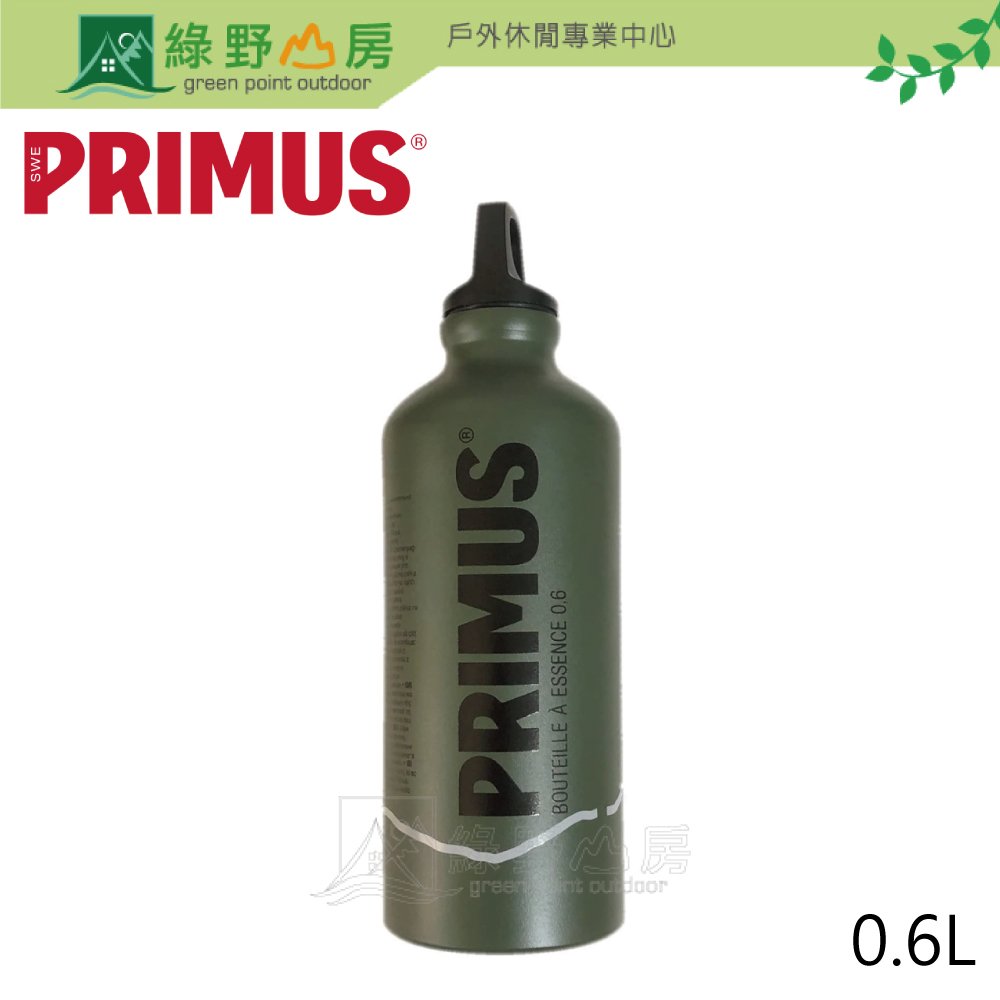 《綠野山房》Primus 瑞典 Fuel Bottle 輕量燃料瓶 0.6L 綠 721957