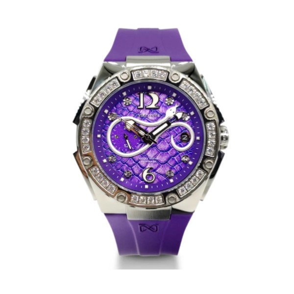 【NSQUARE】SNAKE QUEEN系列施華晶鑽時尚機械橡膠腕錶-魔幻紫/L0472-N48.7/台灣總代理公司貨享兩年保固