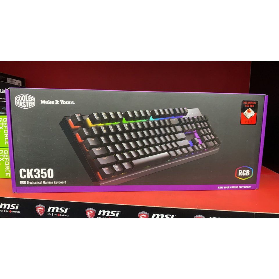 【CoolerMaster 酷碼】CK350 電競機械式鍵盤 藍軸 紅軸 茶軸 RGB 實體店家 台灣公司貨『高雄程傑電腦』