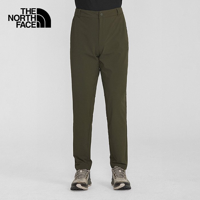 The North Face|美國| Essential男軟殼褲/登山長褲/DWR防潑耐磨褲/登山戶外 5AVX 綠