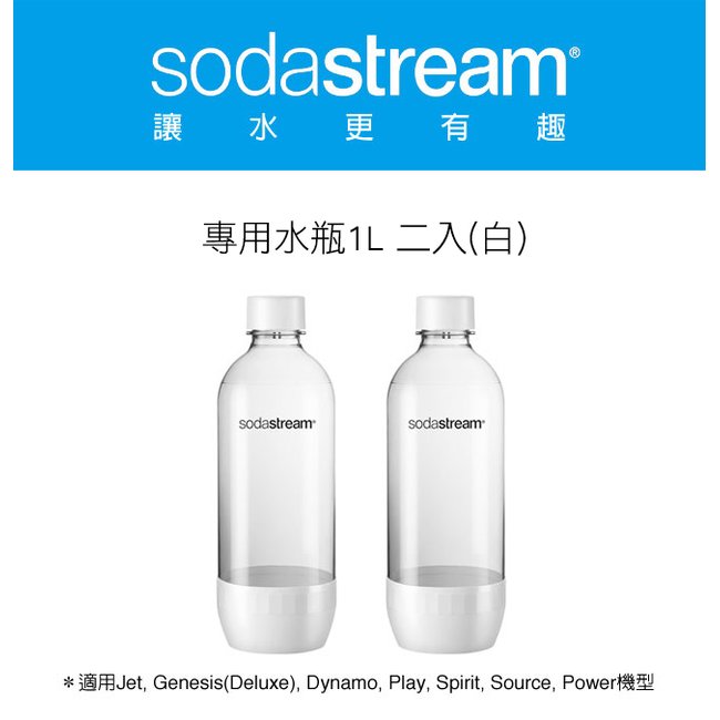 sodastream氣泡水機專用水瓶(白)1000ml二入組