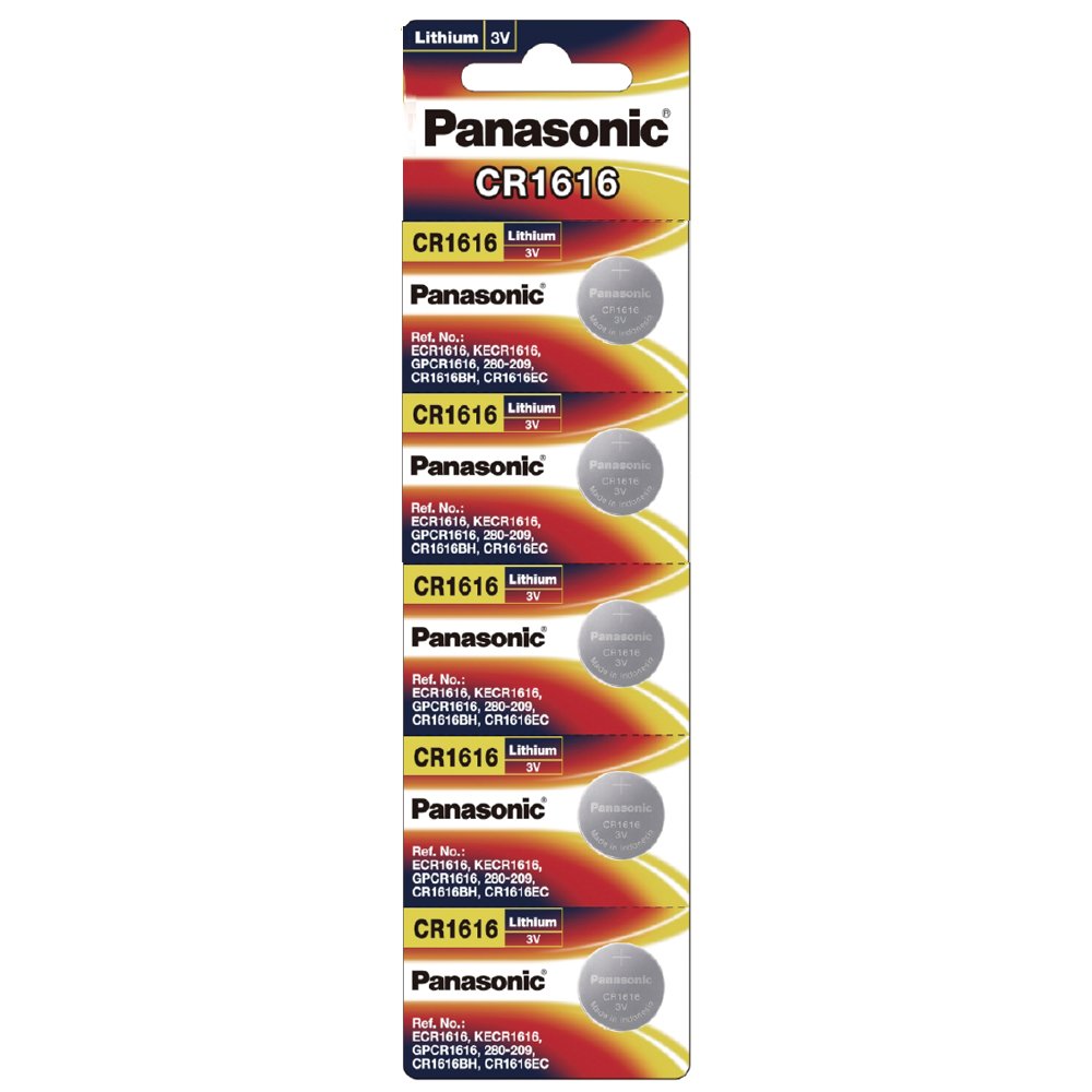 【國際牌Panasonic】CR1616鋰電池3V鈕扣電池 單卡5顆入 排裝(公司貨)