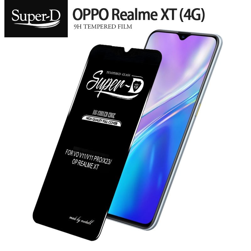 美特柏 Super-D OPPO Realme XT (4G) 彩色全覆蓋鋼化玻璃膜 全膠帶底板 手機螢幕貼膜 防刮防爆