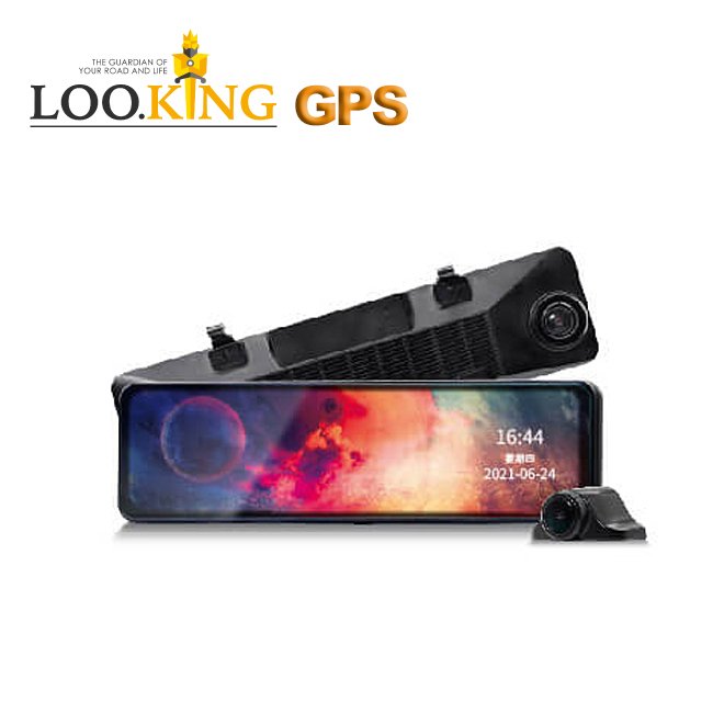 【旭益汽車百貨】LOOKING 錄得清 LD-9 PLUS 12吋 GPS前後電子後視鏡＋32G記憶卡(私訊預約送免費安裝)