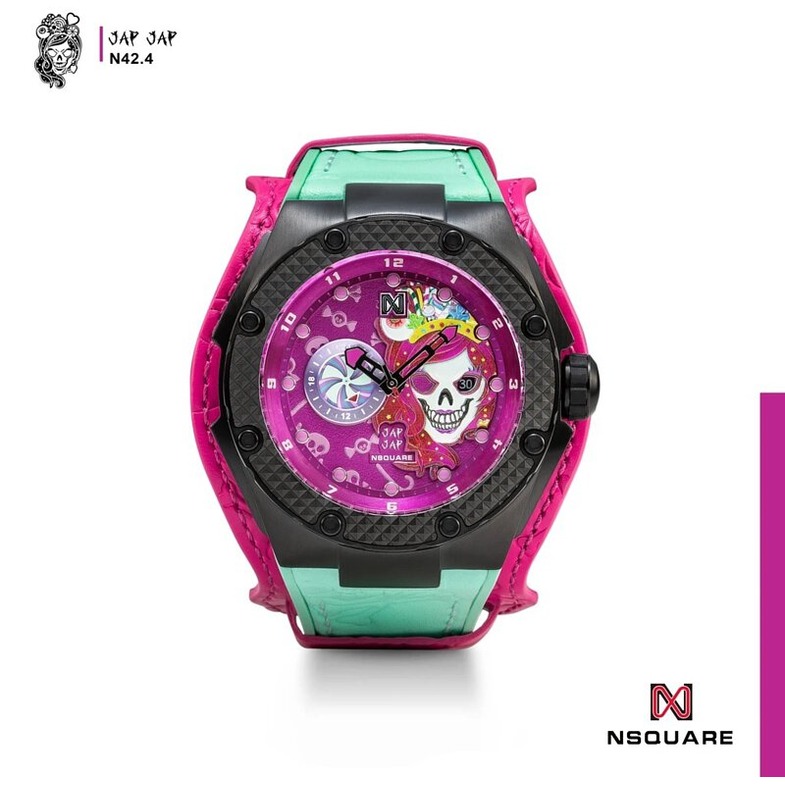 NSQUARE 糖果先生-桃紫色機械錶
