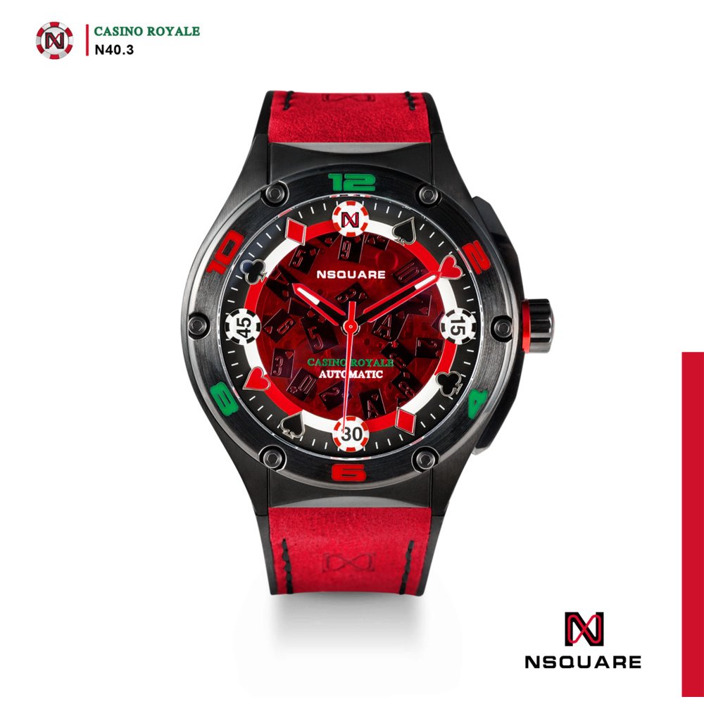 NSQUARE 皇家賭場-紅色X黑色限量機械錶