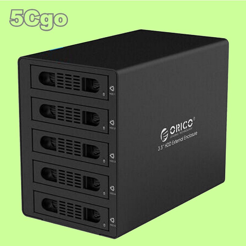 5Cgo【權宇】ORICO 3559RUS3 高速usb3.0磁碟陣列盒raid陣列櫃多5盤位元硬碟盒40TB海量存儲 含稅