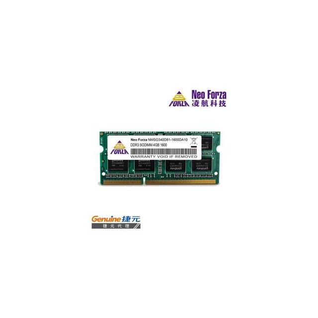 Neo Forza 凌航 NB DDR3L 1600/4GB 筆記型RAM(低電壓)