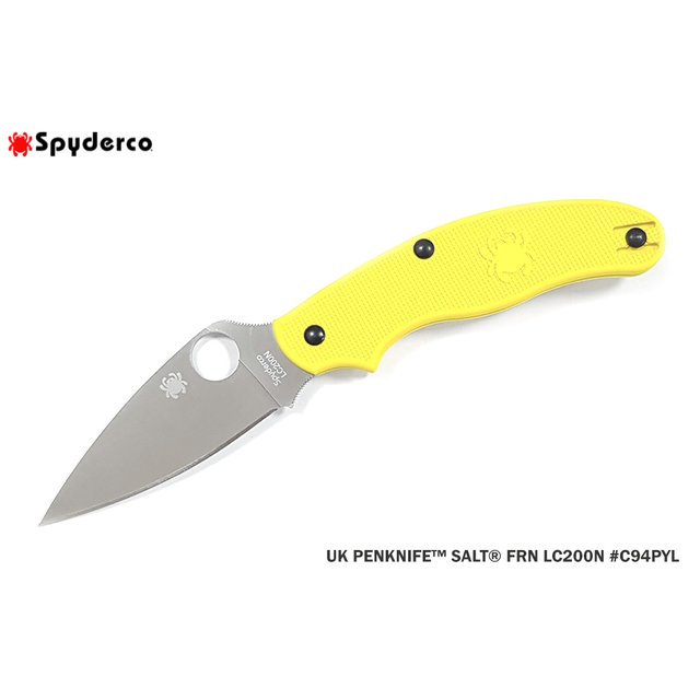 Spyderco UK PENKNIFE™ SALT® 黃炳無卡榫折刀 - LC200N鋼 - #SPY C94PYL