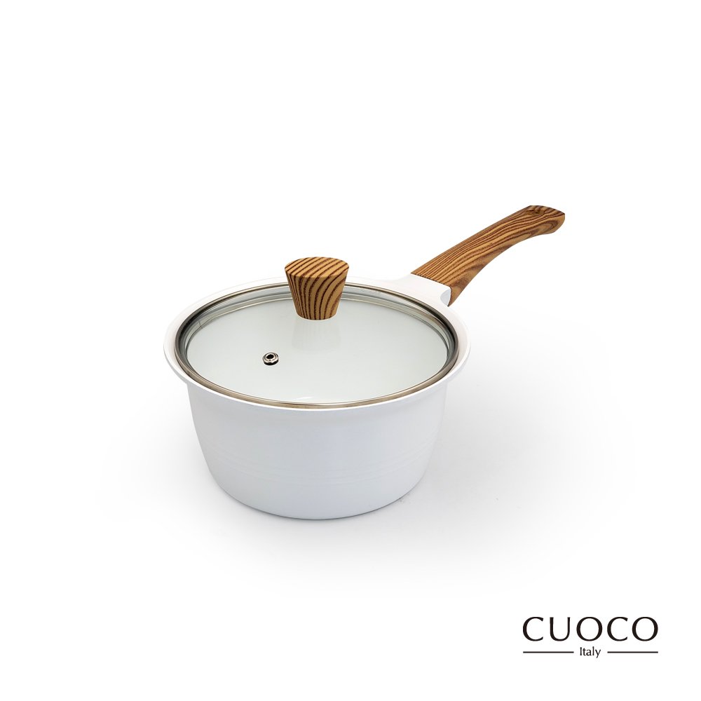 義大利CUOCO 18cm白色戀人陶瓷奶鍋