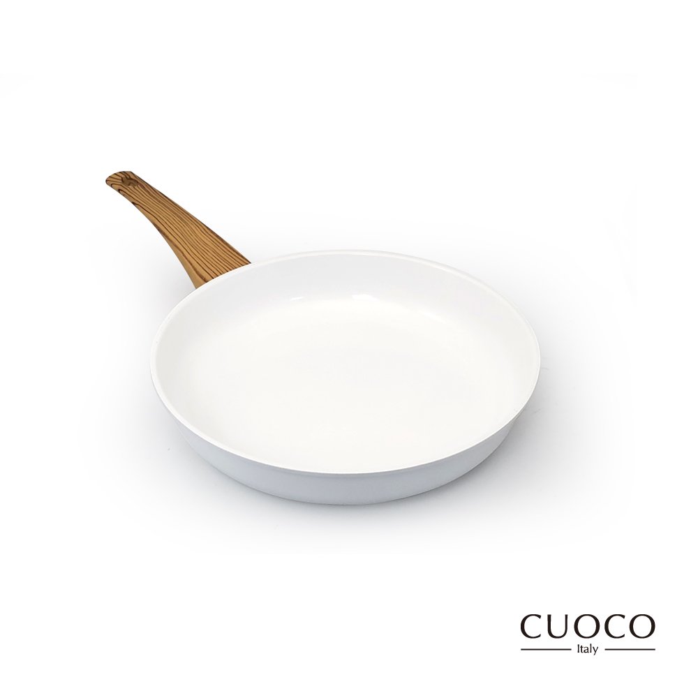 義大利CUOCO 28cm白色戀人陶瓷平底鍋