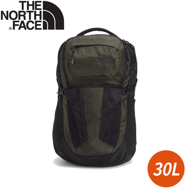 【The North Face 30L RECOM 舒適防護雙肩後背包《墨綠黑》】3KV1/雙肩背包/休閒背包/電腦包