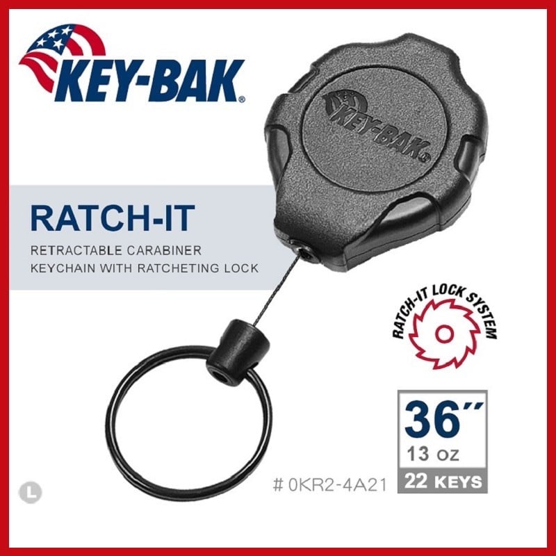 KEY BAK Ratch-It 鎖定系列36超級負重伸縮鑰匙圈(附背夾)#0KR2-4A21【AH31076】i-style居家