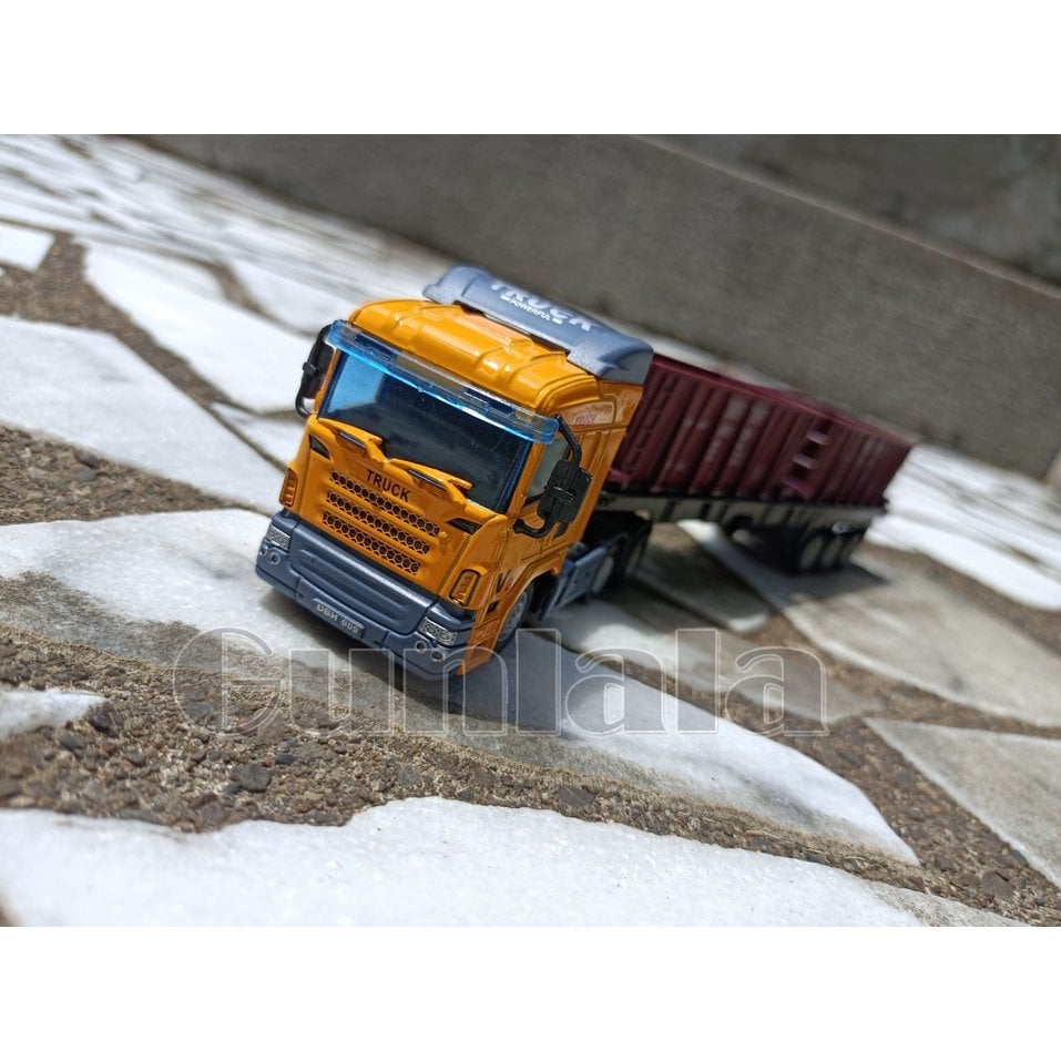 運輸卡車模型 雙節砂石車 礫石載運車 卡車頭 大拖車 工程車輛 Truck Model