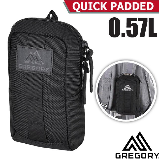 【GREGORY】QUICK PADDED CORDURA 登山用耐磨背包外掛包.收納包 M.手機相機包.胸前掛包/自助旅行 Deuter Osprey/135138-0440 黑色子彈