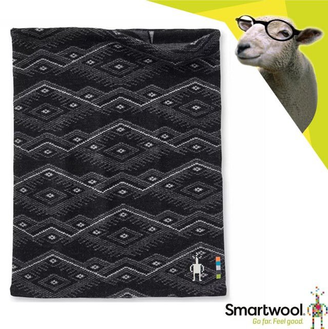 【美國 SmartWool 】NTS Mid 250 Reversible Pattern Neck Gaiter 美麗諾羊毛 雙層雙面針織圍巾.圍脖_SC913-H25 黑幾何山紋
