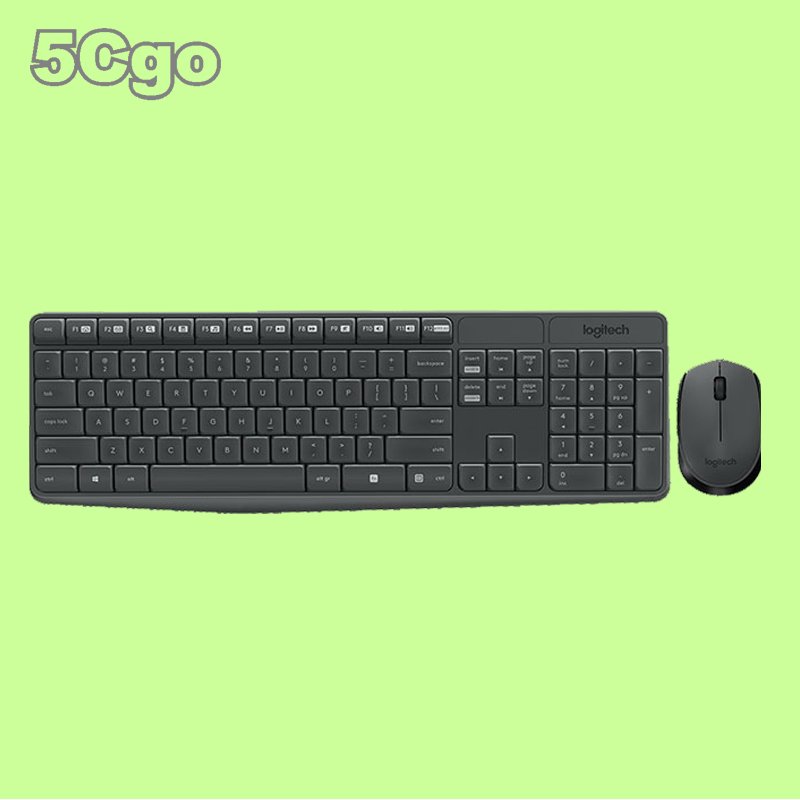 5Cgo【權宇】羅技MK235無線鍵鼠組 簡便可靠的無線連接 簡約全鍵盤設計 持久的電池壽命 1年保 含稅