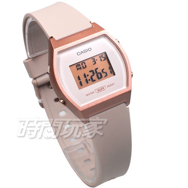 CASIO卡西歐 運動休閒風格設計 電子錶 LW-204-4A 橡膠錶帶 學生錶 LW-204-4ADF 裸x玫瑰金