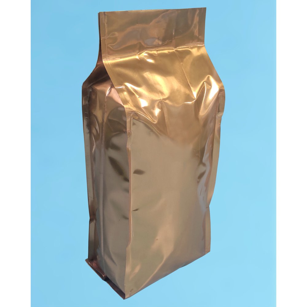 東尚公版袋 c 0811 銅色半磅咖啡袋 亮面有氣閥無拉鍊 = 50 個 盒 含咖啡專用單向透氣閥 原裝進口 半磅亮面夾邊合掌袋