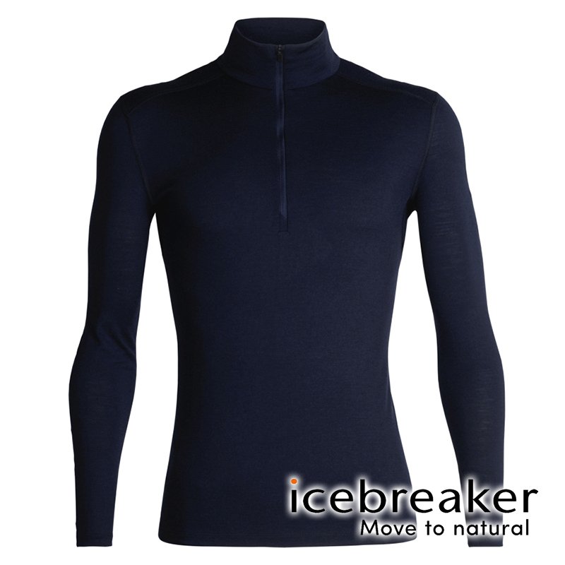 【icebreaker】Oasis 男 羊毛半開襟長袖上衣 BF200『深藍』戶外 運動 柔軟 舒適 羊毛 吸濕 排汗 抑味 控溫 104367