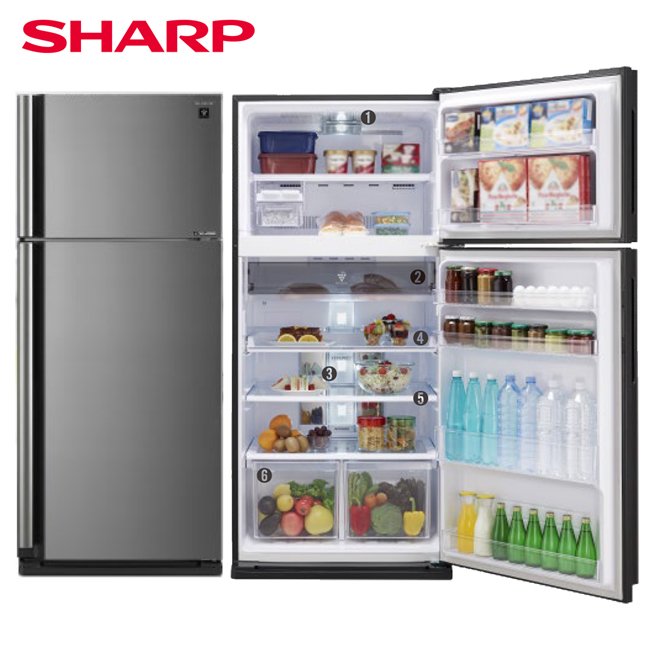 SHARP夏普583L自動除菌離子變頻雙門電冰箱(炫銀鋼板) SJ-SD58V-SL