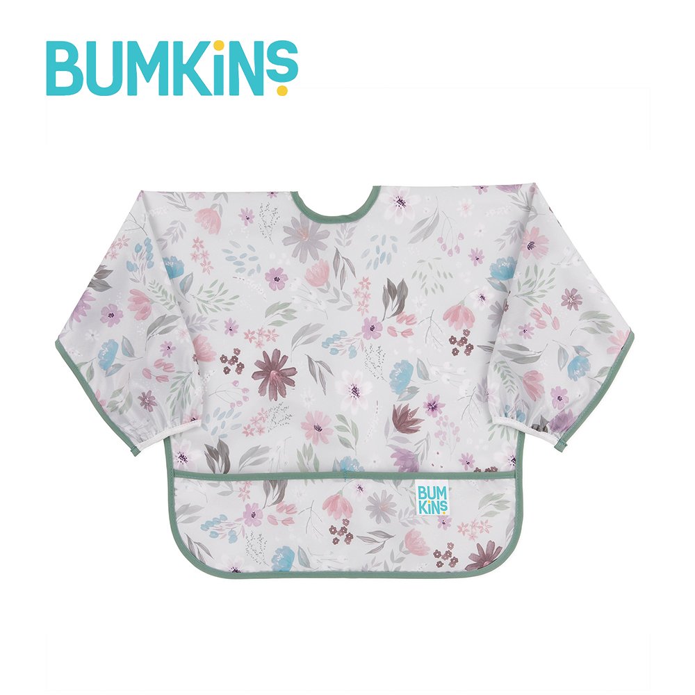 【 bumkins 】防水長袖圍兜兜 1 入 su 72 氣質紫花