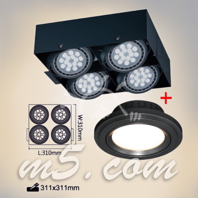 茂忠 無邊框崁燈 LED-25061-AR111 燈具 + Led-111 14w4000k廣角燈泡*4