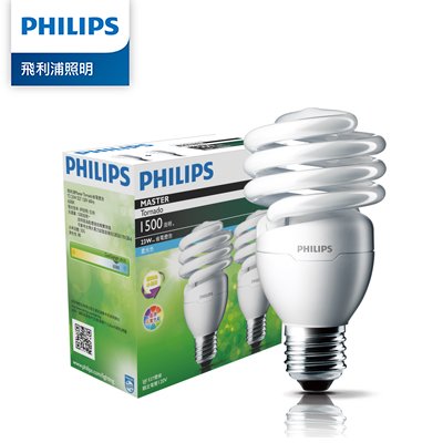 Philips 飛利浦 23W 螺旋省電燈泡-白光6500K 4入裝 (PR901-4)