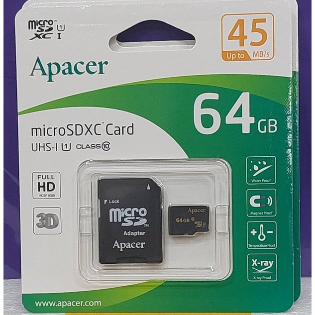 64G 記憶卡 Apacer 宇瞻 microsd SDXC 64GB UHS-1 c10 45MB/s