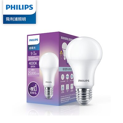 Philips 飛利浦 超極光 9W LED燈泡-白色4000K (PL005)