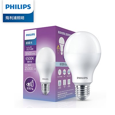 Philips 飛利浦 超極光 13W LED燈泡-晝光色6500K 4入 (PL012-4)