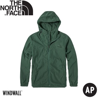 【The North Face 男 防風外套 AP《綠》】5AZK/防潑水外套/連帽外套/風雨衣