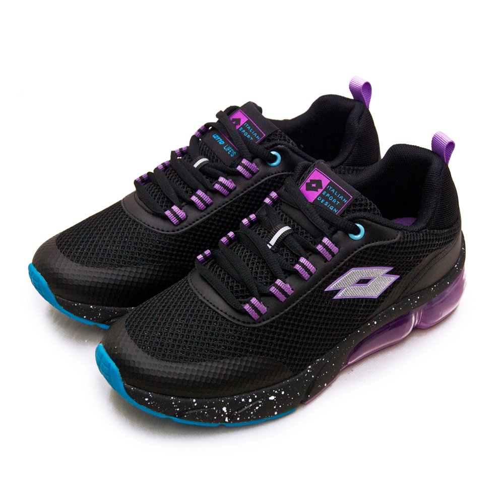【LOTTO】專業避震氣墊慢跑鞋 SHINY閃耀系列 黑紫藍 2680 女