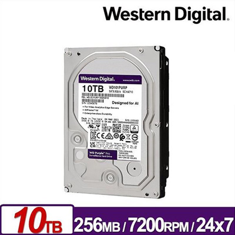 WD 威騰 10TB 紫標Pro WD101PURP 3.5吋監控系統硬碟 內接硬碟 256M 7200轉 /紐頓e世界