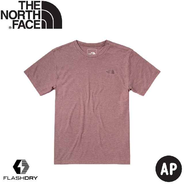 【The North Face 女 排汗短袖T恤 AP《紫紅》】4UB8/排汗衣/短T/休閒短袖/短袖上衣