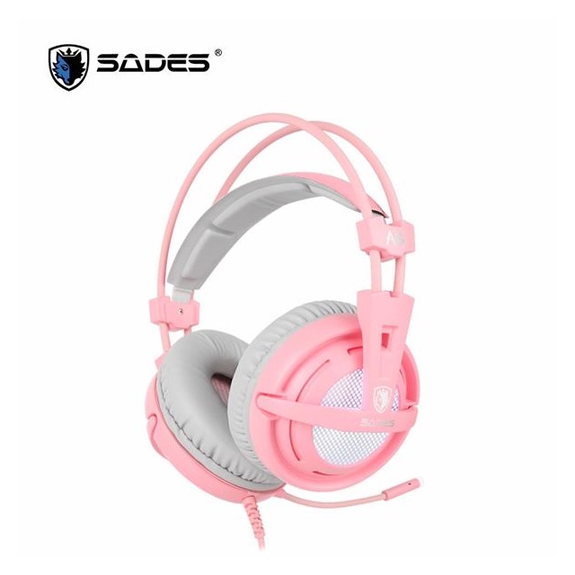 賽德斯SADES A6 (粉紅色) 7.1 (USB) 電競耳機麥克風