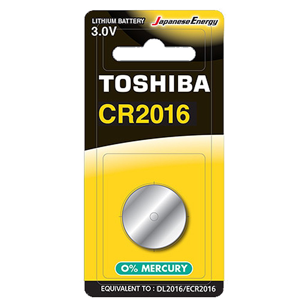 【東芝Toshiba】CR2016鈕扣型 鋰電池1粒裝(3V DL2016鈕型電池 無鉛 無汞)