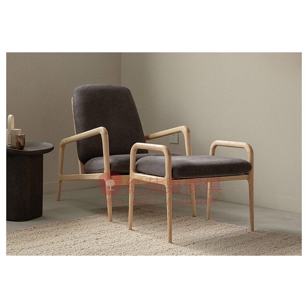 [紅蘋果傢俱]全實木訂製 新中式FJME06休閒椅(另售 椅凳) 椅 躺椅 實木椅 實木椅凳