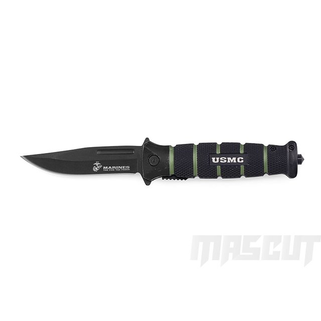 宏均-UNITED USMC Flipper /黑綠 -折刀 / AK-1215 UC3098