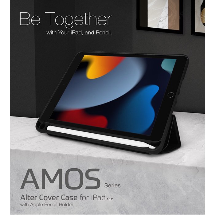 JTLEGEND Amos 相機快取多角度折疊布紋皮套 iPAD 10.2 (2021) 磁扣版 pencil筆槽 平板套 可站立 多角度站立側掀保護皮套/側翻 保護殼