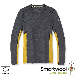 【SmartWool 美國 男 Merino Sport 150 長袖T恤《炭黑/金黃橄綠》】SW011537/保暖長袖/T恤
