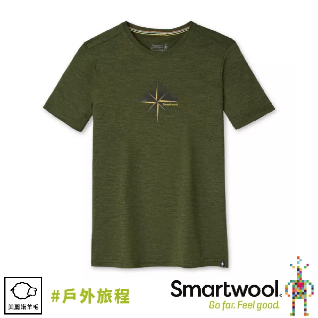 【SmartWool 美國 男 Merino Sport 150 塗鴉短袖T恤《戶外旅程/苔綠色》】SW011534/T恤