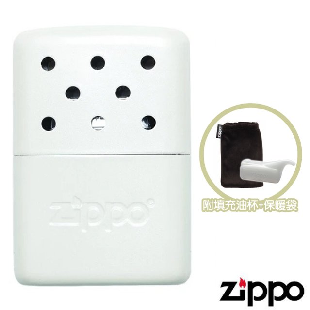 【美國 Zippo】世界經典品牌 6hr Hand Warmer 暖手爐/懷爐.暖爐(小).附填充油杯+保溫束口袋/體積小巧.可重複使用/40452 珍珠白