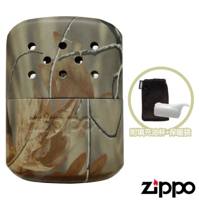 【美國 Zippo】世界經典品牌 12hr Hand Warmer 暖手爐/懷爐.暖爐(大).附填充油杯+保溫束口袋/體積小巧.可重複使用/40455 迷彩