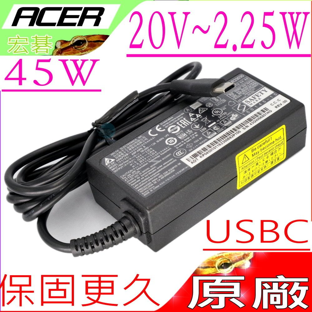 ACER 45W USB C (原廠) 宏碁 SWIFT 7 SF713,SF713-51,SPIN 7 SP714,SP714-51T,SPIN11 R751T,R751TN CP511,A16-045N