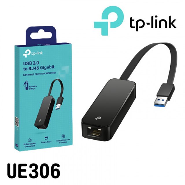 TP-LINK UE306 USB3.0 USB轉RJ45 Giga 有線網卡 /紐頓e世界