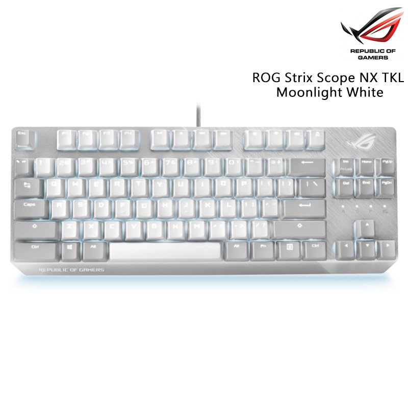 ASUS 華碩 ROG Strix Scope NX TKL Moonlight White 80% 中文 RGB光 月光白 月光版 機械式 鍵盤 青軸 紅軸